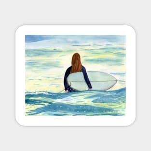 Surfer Girl in Sunlight Magnet