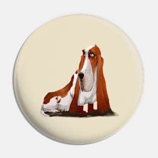 Muddy basset Pin