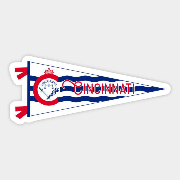 Cincinnati Flag Pennant Cincinnati Flag Sticker Teepublic