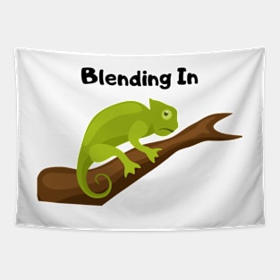 Blending In Chameleon Design Tapestry