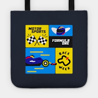 Formula one racing week motor sports blue red and yellow Tote