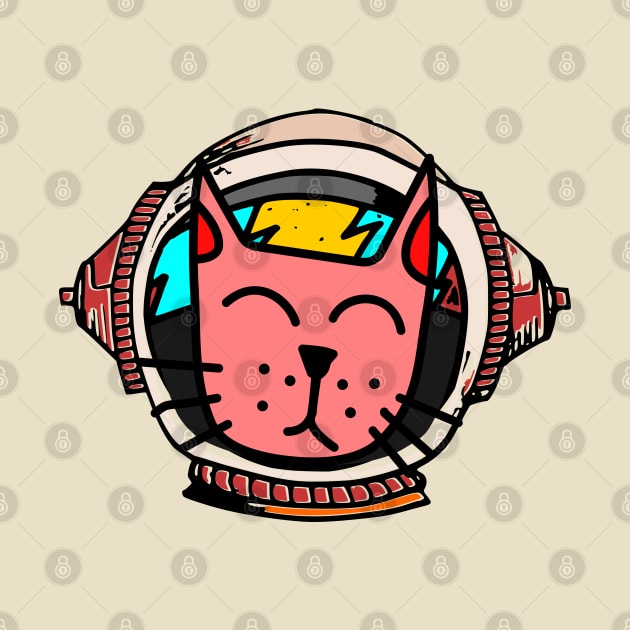 Astronaut cat doodle art illustration by SpaceWiz95