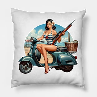 Scooter Girl Pillow