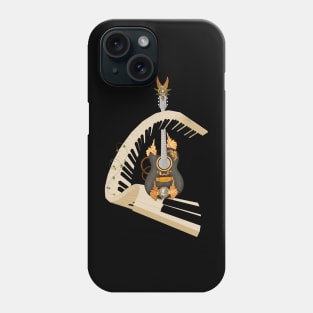 Curved piano with wonderful guitar Phone Case