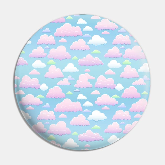 Dreamy Skies: Pastel Cloudscape Pattern Pin by star trek fanart and more