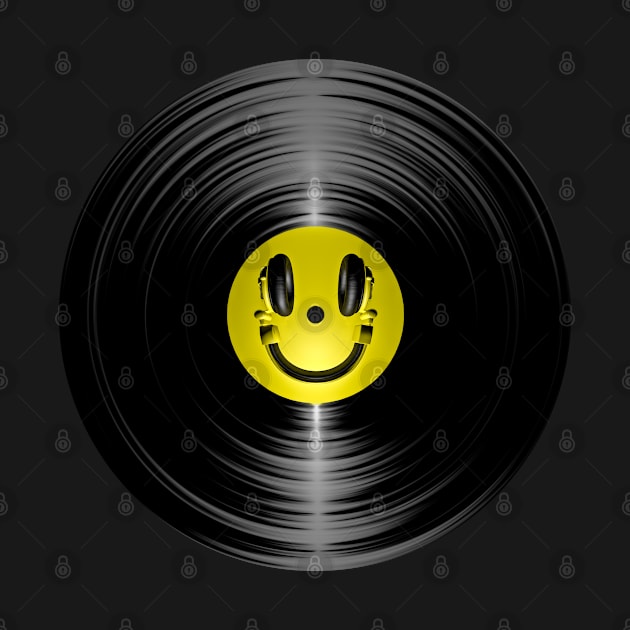 Vinyl Headphone Smiley by Grandeduc