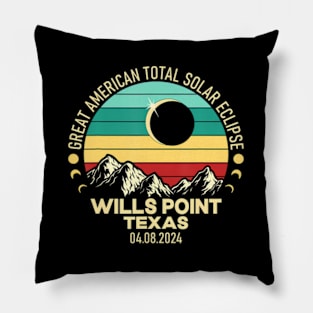 Wills Point Texas Total Solar Eclipse 2024 Pillow