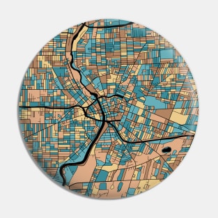 Rochester Map Pattern in Mid Century Pastel Pin