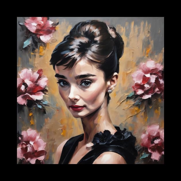 Audrey Hepburn painting illusrator by nonagobich