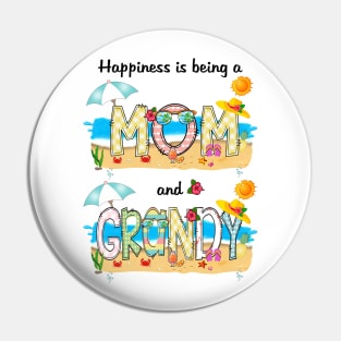 Happiness Is Being A Mom And Grandy Summer Beach Happy Mother's Pin