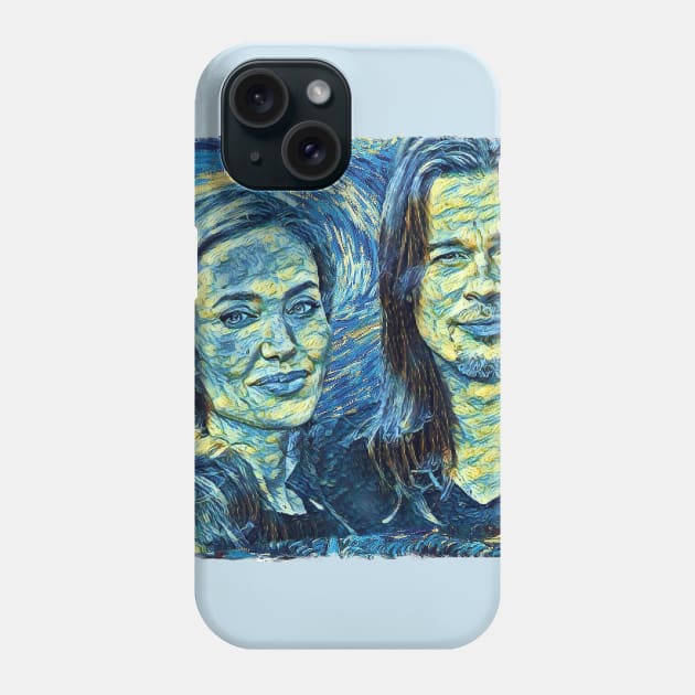 Brad pitt & Angelina Van Gogh Style Phone Case by todos