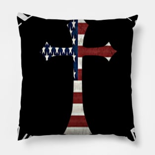 American Flag Fall For Jesus He Never Leaves Costume Gift Pillow