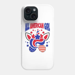 All American Girl Patriotic Unicorn Phone Case