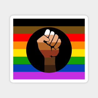 QPOC Pride Flag - Black Fist Magnet