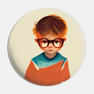 Smart kid with big glasses Pin