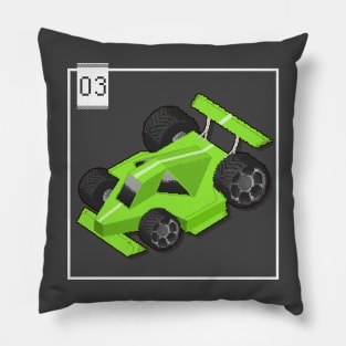 05 - Pixel Cars - Little Green Corridor Pillow