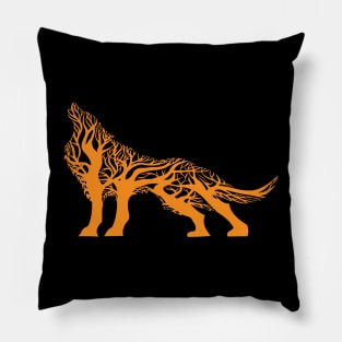 Wolf tree blend cute cool colorful Pillow