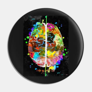 Human Brain Black Pin