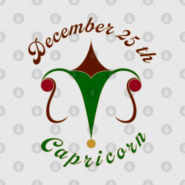 December 25th Capricorn - Xmas and Newton's birthday logo - Silver Background by kinocomart