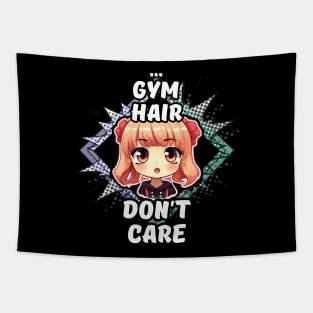 Kawaii Gym Hair Don't Care Anime Tapestry