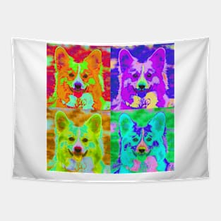 Welsh Corgi Pop Art Design Tapestry