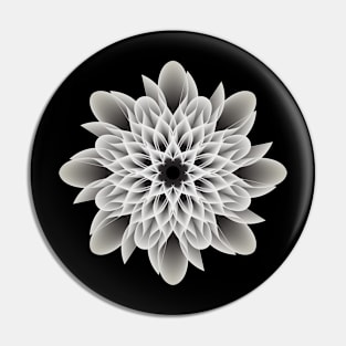 Beautiful Black and White Artistic Flower Pin