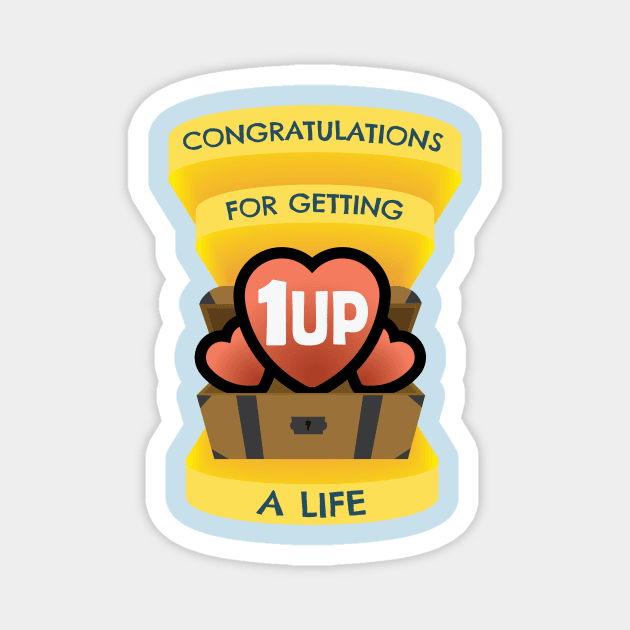 Congratulations for Getting a Life - Heart in Treasure Chest Magnet by Little Potato Prints