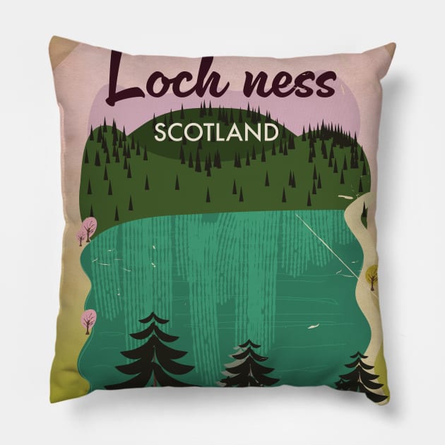 Loch Ness Scottish Highlands Pillow by nickemporium1