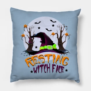 Resting witch face Halloween Pillow