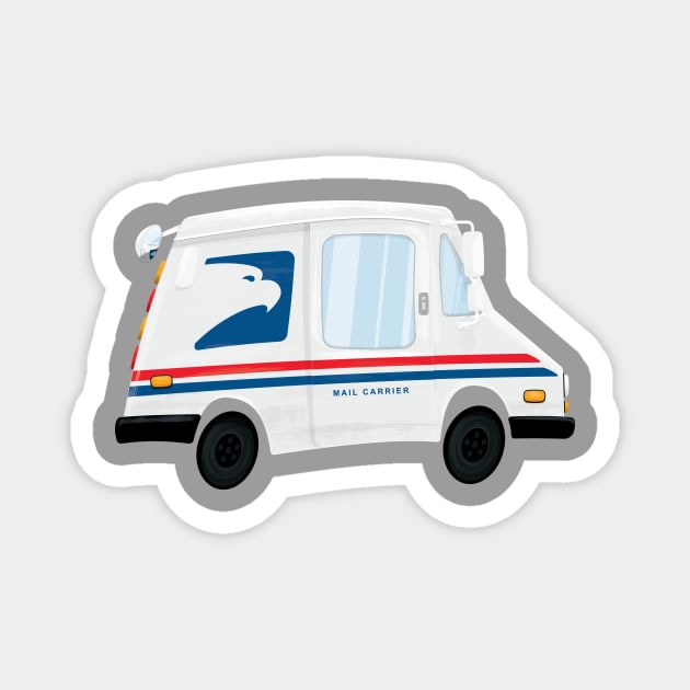 Cute Mail Truck Design Magnet by NPolandDesigns