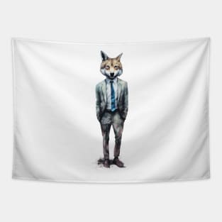 Watercolor Business Fox Tapestry