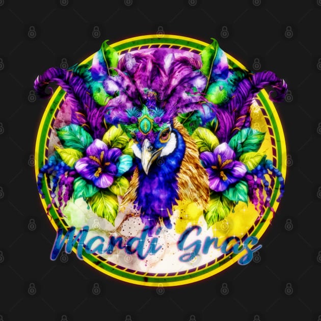 Mardi Gras 2023 Festive Peacock Design by mythikcreationz