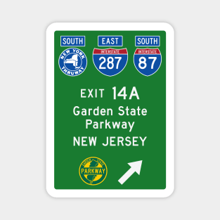 New York Thruway Southbound Exit 14A: Garden State Parkway New Jersey Magnet