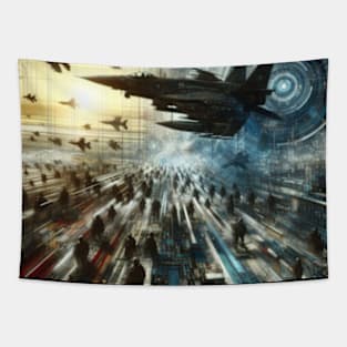 Warped Warfare Military Tapestry