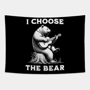 I choose the bear - bear playing a guitar Tapestry