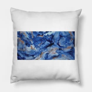 Wonderous Sea Mixed Media Painting Pillow