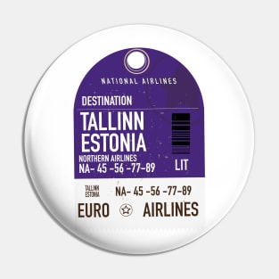 Tallinn Estonia travel ticket Pin