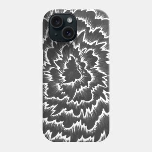Foral waves in black and white Phone Case