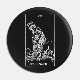 Strength Tarot in white Pin