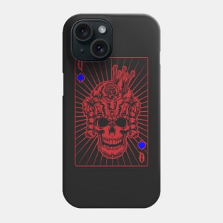 Queen of Spades Red Skull Phone Case