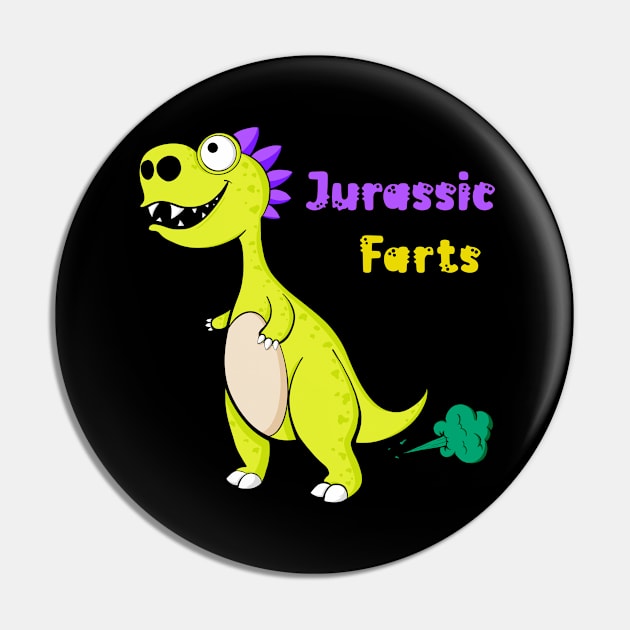 Jurassic Farts Pin by Art by Nabes