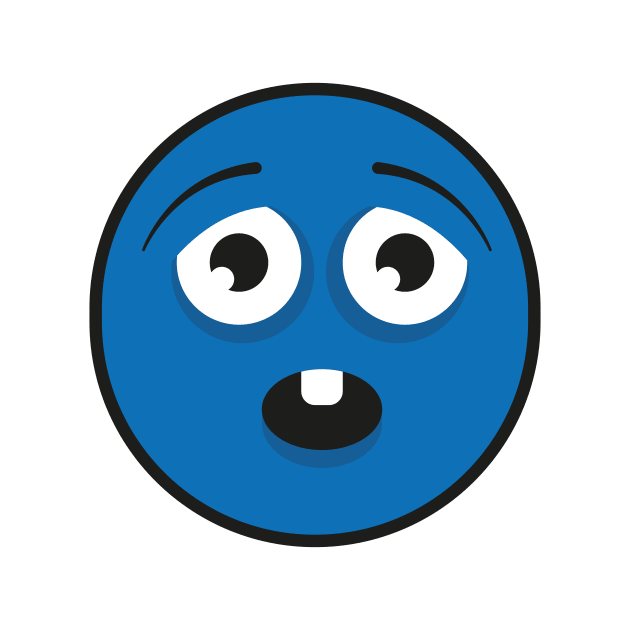 surprised blue monster emoji by Bubsart78