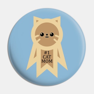 #1 Cat Mom Pin