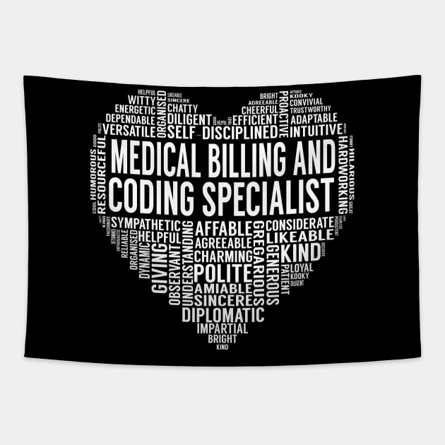 Medical Billing And Coding Specialist Heart Tapestry by LotusTee