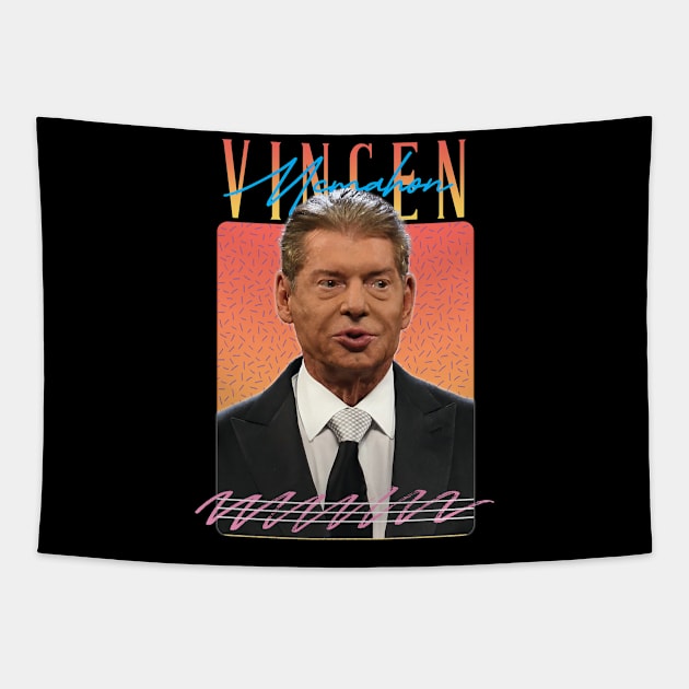 Vincen Mcmahon Retro Aesthetics Fan Art Tapestry by Ihkwan Art