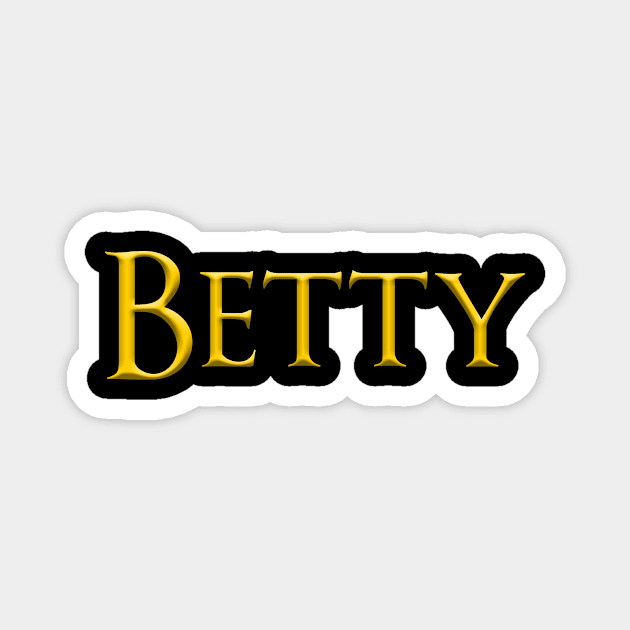 Betty Woman Name Gold On Dark Magnet by funfun