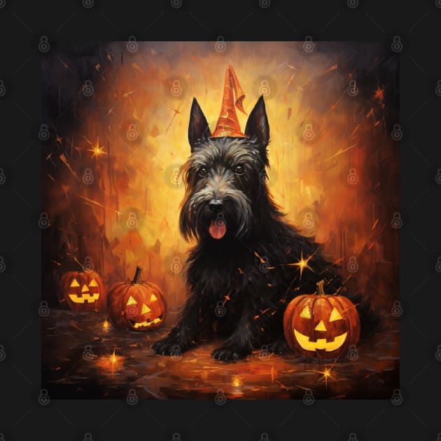 Black Scottish Terrier Halloween by NatashaCuteShop