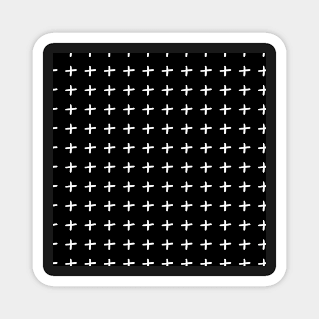 Black pattern with white pluses Magnet by bigmoments