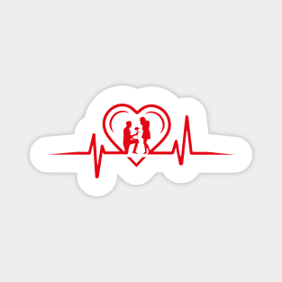 Propose Love Heartbeat Design Magnet