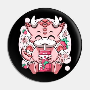 Strawberry Milk Little Dragon Lovers Cute Anime Pink Kawaii Pin